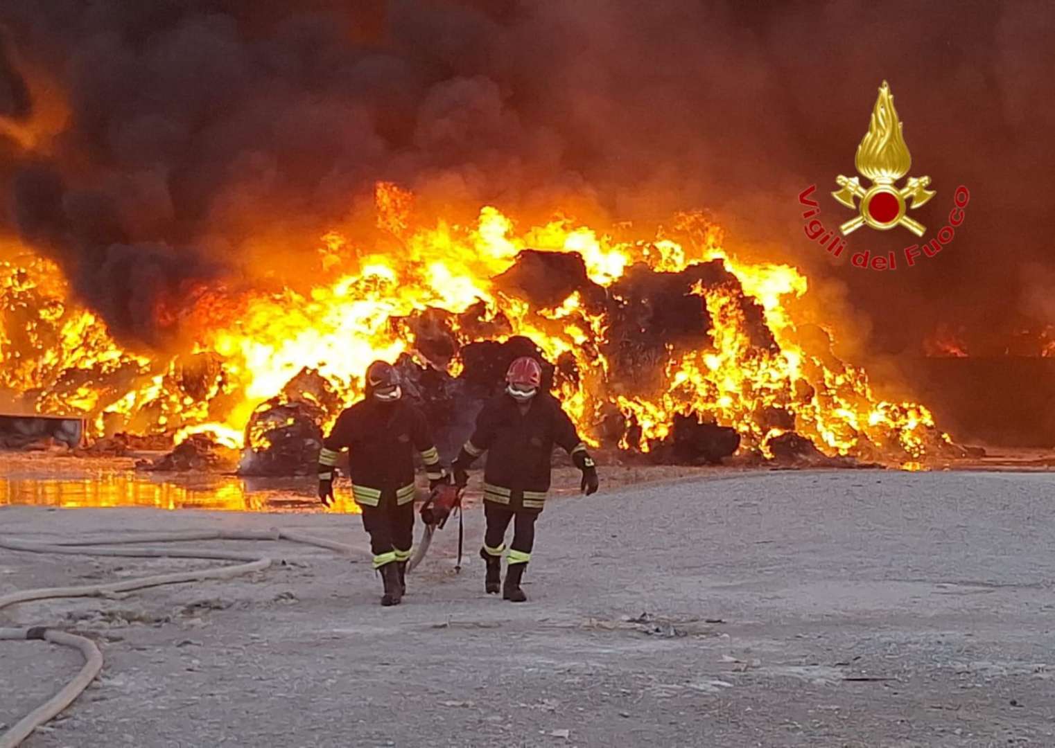 Incendio nella 