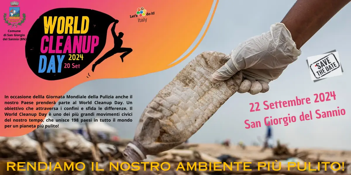 World Clean Up Day, il 22 settembre a San Giorgio del Sannio cittadini in strada per tutelare l’ambiente