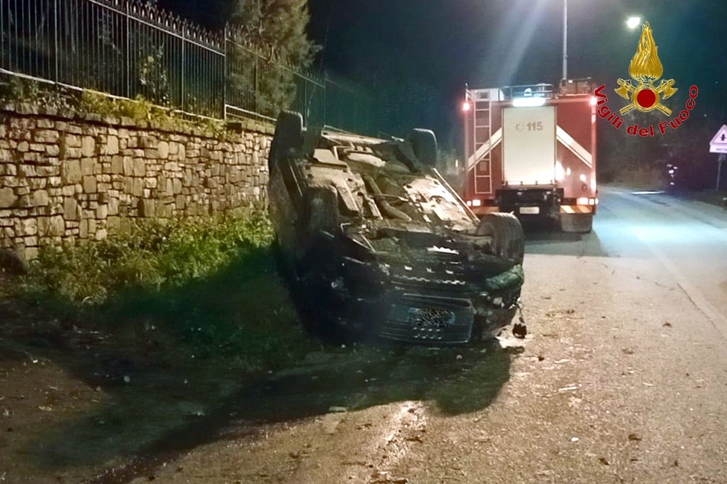 Impatta contro un cinghiale, auto si ribalta: donna trasportata in ospedale