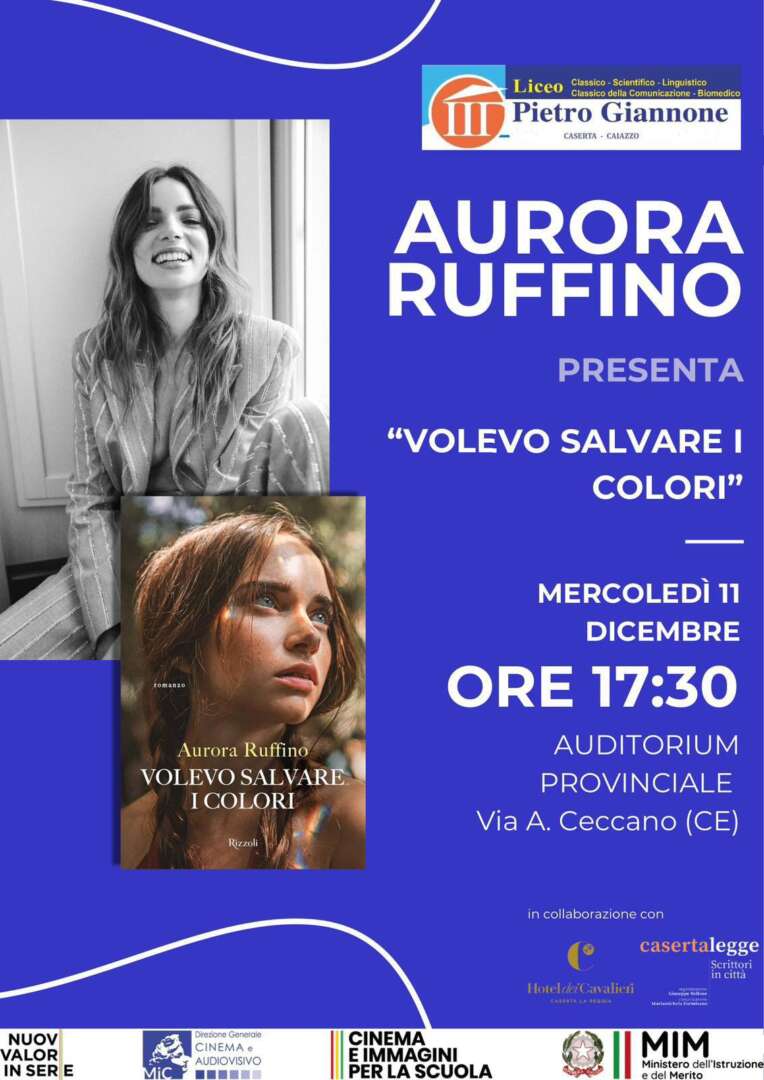 Aurora Ruffino al “Liceo Giannone” di Caserta per presentare il suo primo libro