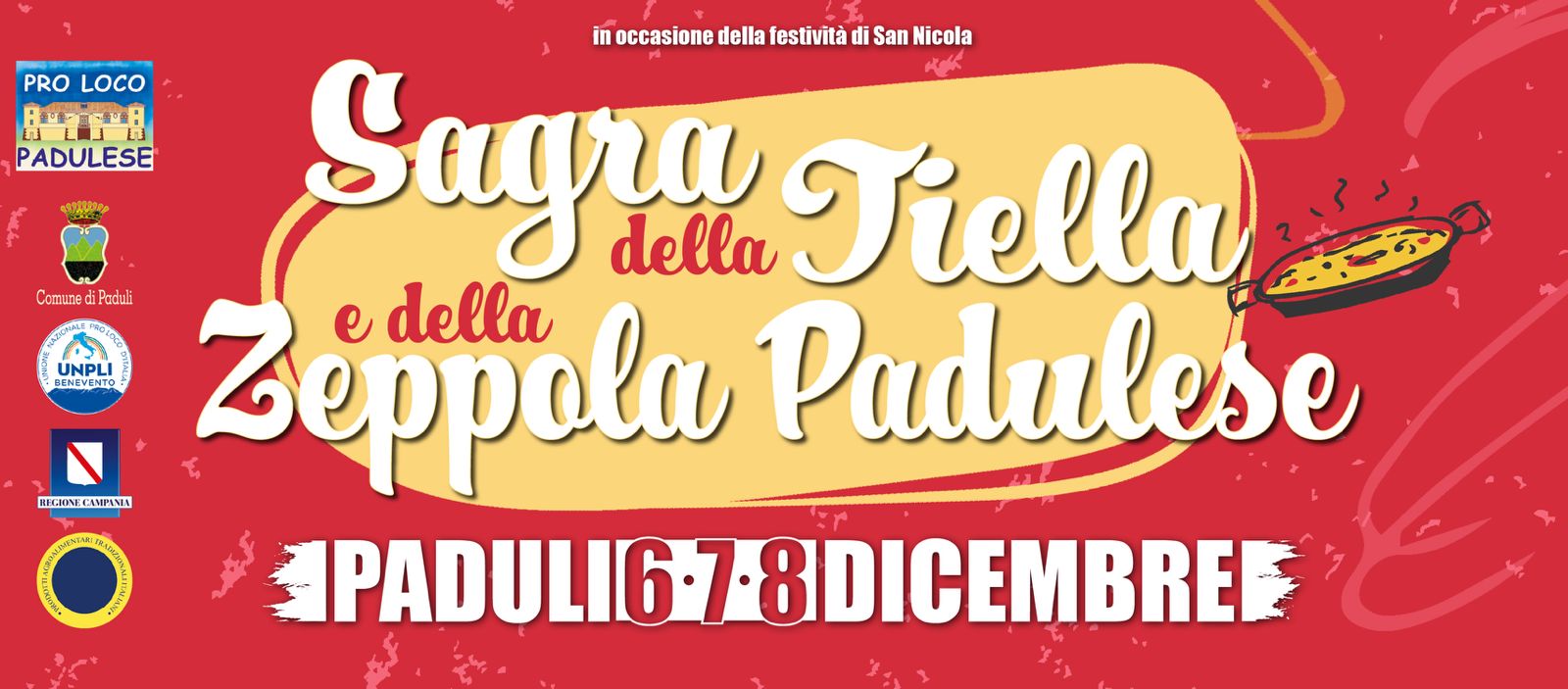 Dal 6 all’8dicembre a Paduli la “Sagra della Tiella e della Zeppola Padulese”: alla scoperta dei sapori della tradizione