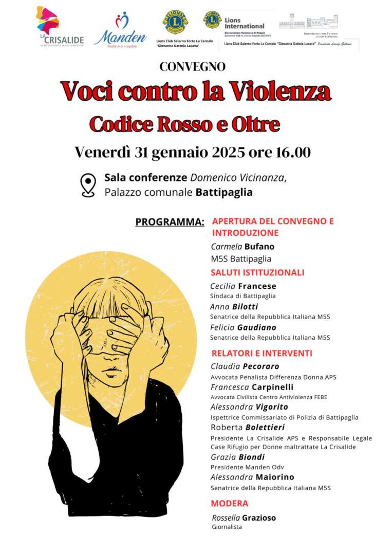 Movimento 5 stelle Battipaglia: “Domani 31 gennaio convegno per contrastare la violenza di genere”