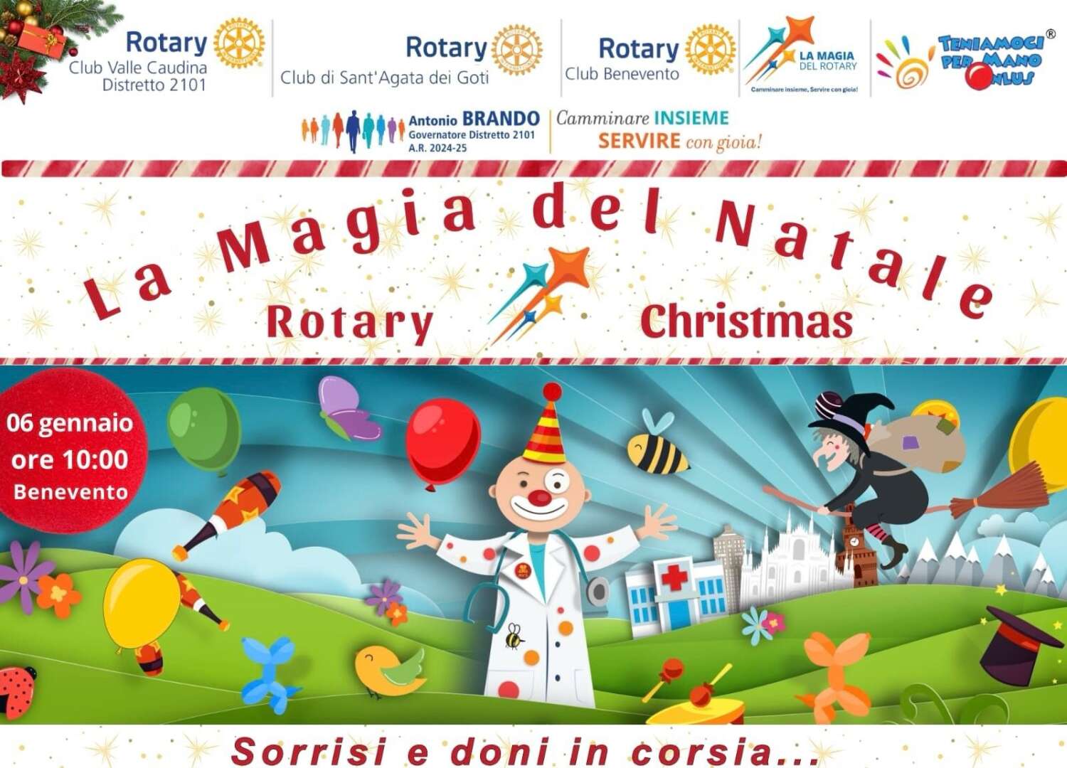 Club Rotary, arriva la Befana per i piccoli pazienti degli ospedali beneventani