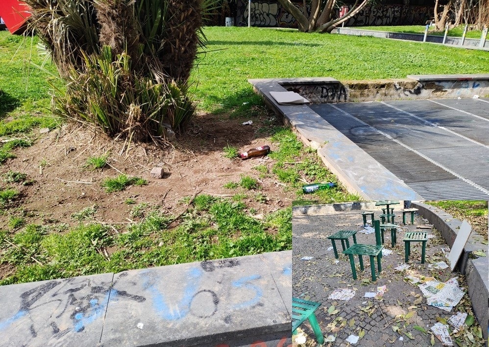 FOTO/ Napoli, ancora nel degrado i giardini di piazza Quattro Giornate