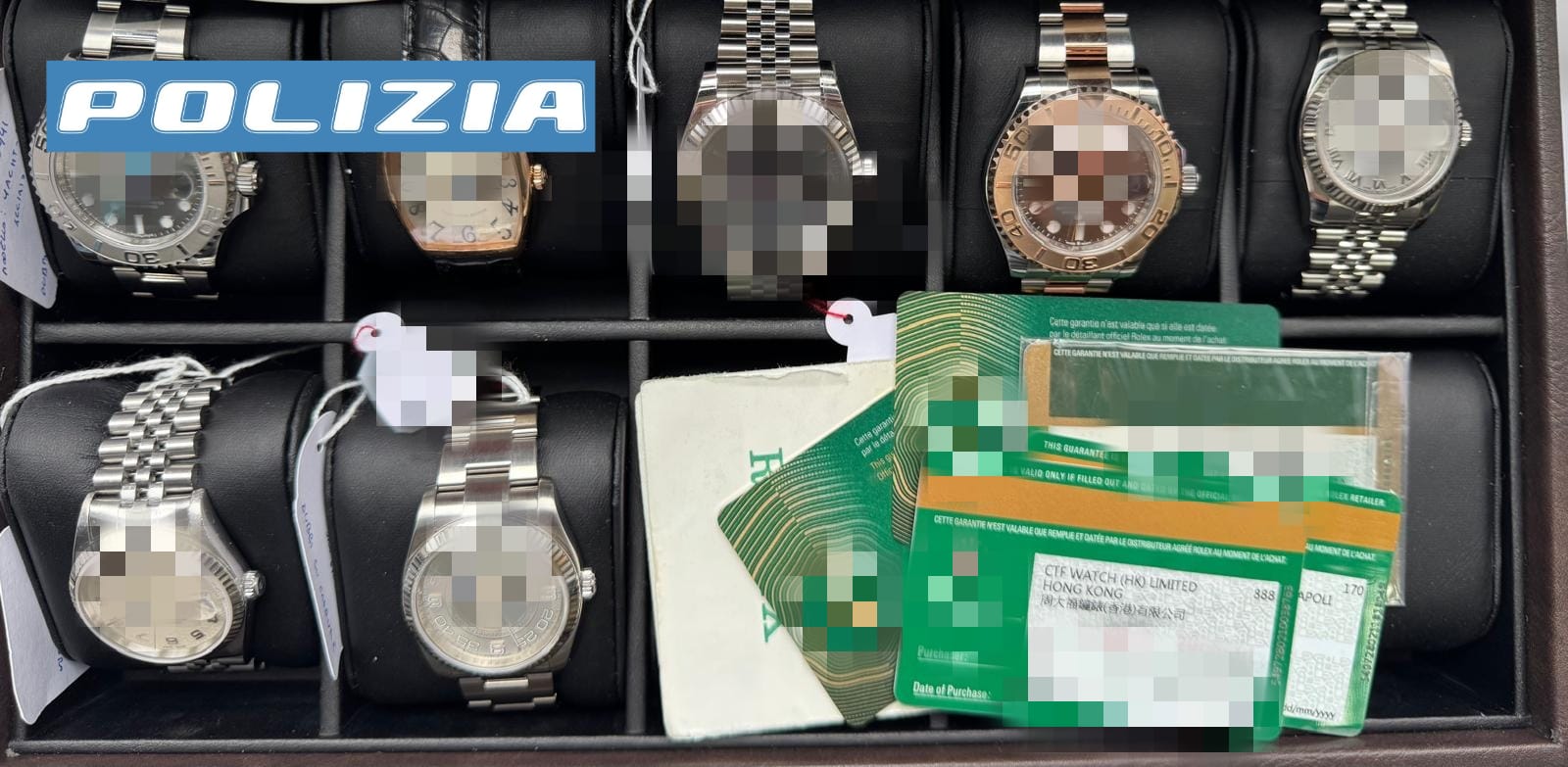 Sequestrati ad ‘influencer’ orologi di lusso in vendita senza licenza