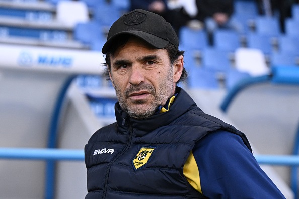 Juve Stabia, Pagliuca si complimenta con Feliciani dopo la partita col Mantova